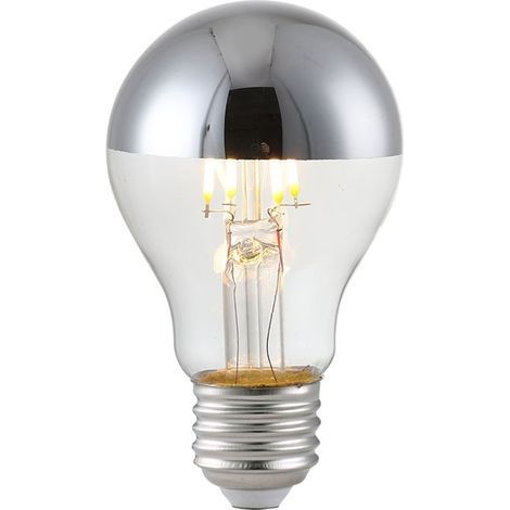 Ampoule réfléchissante à revêtement semi-argenté à LED sans ombre, source de lumière décorative boule de dragon semi-argentée à port à vis A19 (1/5)