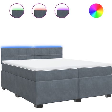 Maison Exclusive - Giroletto a Molle con Materasso Grigio Scuro 200x200 cm Velluto