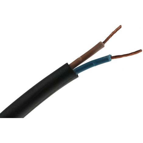Câble d'alimentation RS PRO 2x1 mm², gaine CPE Noir, Retardant à la flamme, 100m ( Prix pour Bobine de 100 Mètres )