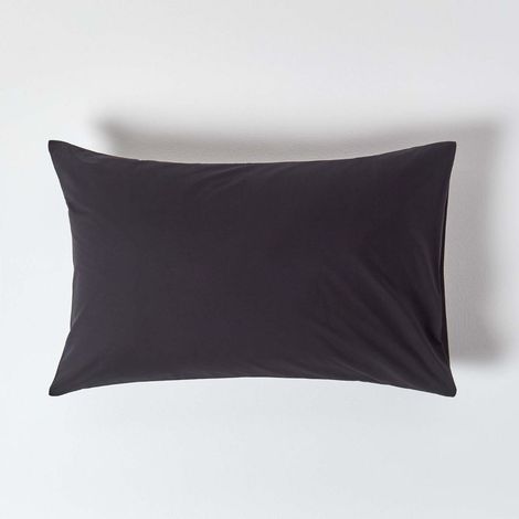 HOMESCAPES Black Egyptian Cotton Housewife Pillowcase 200 Thread Count - Black