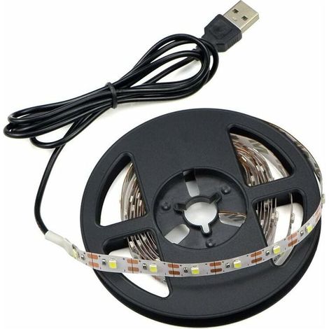 Bande LED - 5 V - 5 Mètres - 300 LED - Blanc Chaud - Pour Rétroéclairage TV Bureau Cuisine - USB Alimenté - Intérieur (1/5)