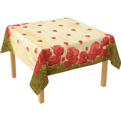 Rotolo tovaglia decorativa in PVC – modello floreale papaveri Materiale: PVC con supporto tessile (45 g/m²)  Dimensioni rotolo: 1,37 × 20 m Breckner Germany (1/5)
