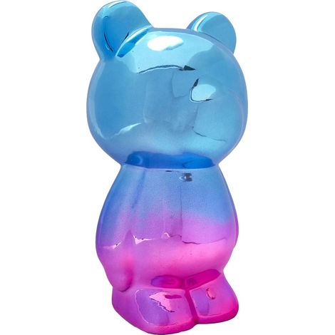 Figurine Ourson Electroplaquage Dégradé Rose Bleu H21,5cm (1/5)