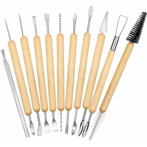Green Mobility-11pcs Outil Poterie Outils de Sculpture Argile de Poterie en Céramique Outils de modelage d&39argile pour Artistes Débutants Professionnels (1/5)
