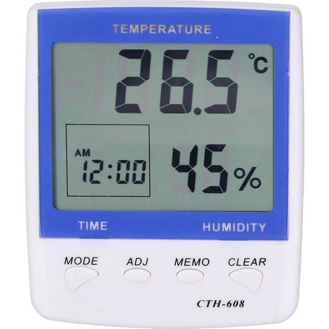 Thermomètre-hygromètre, indicateur de température et d'humidité, horloge électrique à affichage numérique pour la maison (1/5)