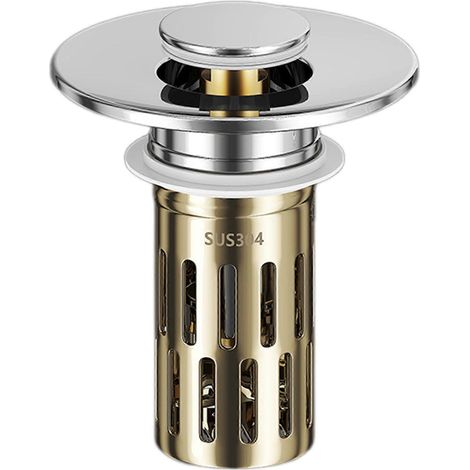 Crépine d'évier universelle en acier inoxydable, facile à installer, antirouille et résistante aux déchirures, pour un usage domestique. (1/5)
