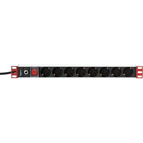 Multiprise Techly Rack 19" à 8 prises Schuko
