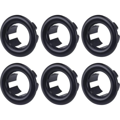 6pcs Anneau de Débordement d’Évier Couvercle Anneau de Trop-Plein de Lavabo Salle de Bain Noir (1/4)