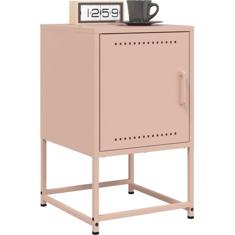 Nachttische 2 Stk. Rosa 36x39x60,5 cm Stahl