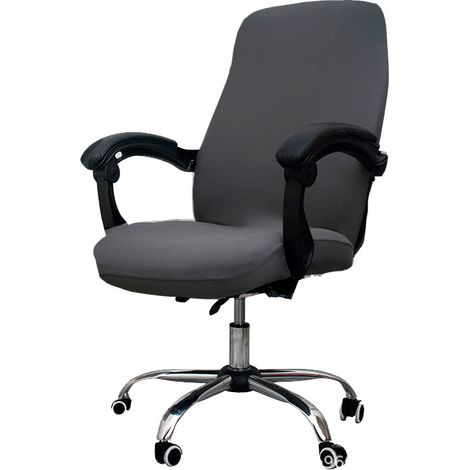 Sollbry Fundas estampadas para silla de oficina, funda elástica universal para silla de ordenador, funda para silla de jefe, estilo moderno y sencillo, funda para silla con respaldo alto (gris) (1/3)