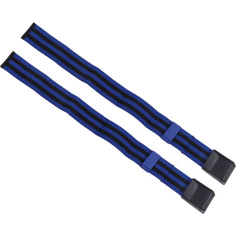Lot de 2 bandes de contention pour le fitness, limitant le flux sanguin, pour l'entraînement musculaire, bleues, pour les bras, 64 cm. (1/5)