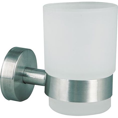 Gobelet en verre Axial verre satiné, inox mat avec fixation (1/3)