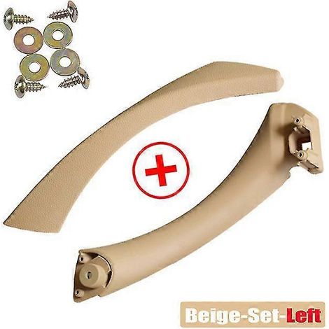 Poignée de porte intérieure pour BMW E90 E91 et Série 3 (berline) - Cache de poignée - Références : 51417230850, 51419150335, 51419150340 - Poignées de porte intérieures beiges (côté gauche) (1/5)