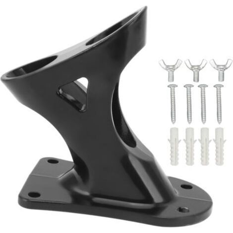 Support de drapeau à 2 positions, antirouille, en alliage d'aluminium de 2,5 cm de diamètre intérieur, pour mur, toit ou rambarde extérieure, noir. (1/5)