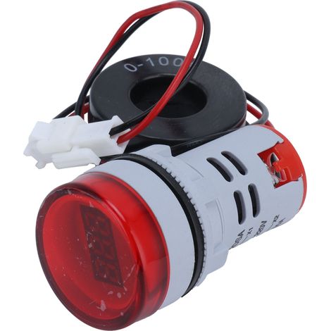 Digitales 220-V-Wechselstrommessgerät mit roter LED und runder Kontrollleuchte AD16-22DSA – Präzises Amperemeter für elektrische Messtafeln (1/5)