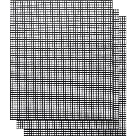 Grillmatte, wiederverwendbare Antihaft-Grillmatte, 40 x 33 cm, 3er-Set, schwarz (1/5)