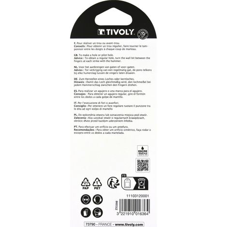 Tivoly • Set di 2 timbri 100% metallo zigrinato, Ø da 4 a 7 mm 