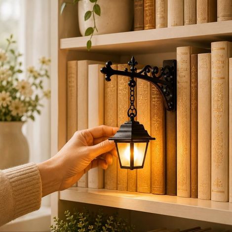 GDHZS- Lanternes de Bibliothèque Éclairage Décoratif pour Étagère,Lampe de Rue Mini Vintage pour Coin Lecture,Éclairage d'Étagère de Lecture pour les Livres (1/5)