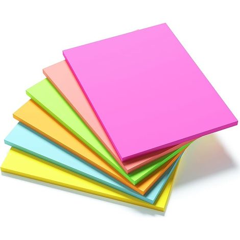 Extra large adhesive giant blocks, 6 glossy colours, 203 x 152 mm, 50 sheets/pad, 6 draft blocks, presentations, workshops, organizing tools (1/5)