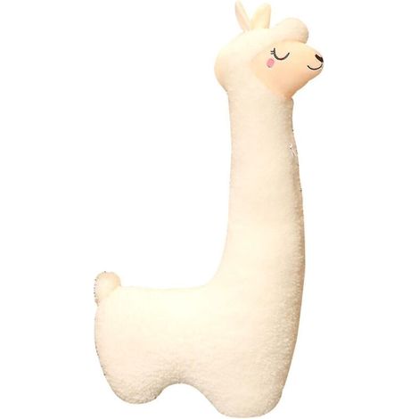 Alpaga tout doux, adorable compagnon à câliner, peluche alpaga à long cou, jouet en peluche pour canapé, coussin, poupée en peluche de dessin animé - 130 cm - Blanc (1/3)