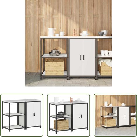 vidaXL Küchenorganisation - Aufbewahrungsset für die Küche 2 pcs Weiß Kaltgewalzter Stahl (1/5)