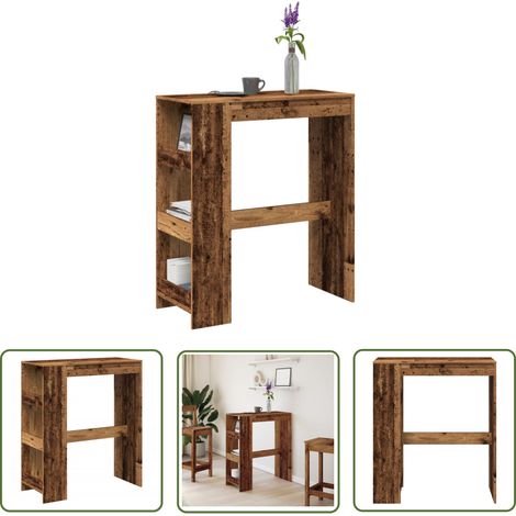 vidaXL Bartisch mit Regal Altholz-Optik 90x40x103,5 cm Holzwerkstoff (1/5)