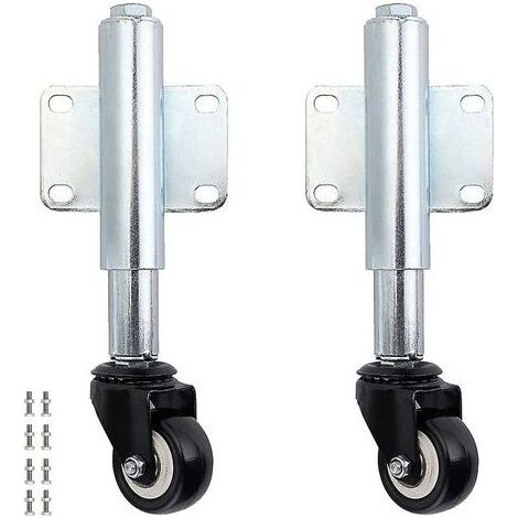 2 Roue de Portail Roulant 6cm, Roulette à Suspension pour Portail Extensible, Roulette Support de Portail pour Porte de Jardin en Bois, Clture de Cour, Capacité de Charge 50Kg (1/5)