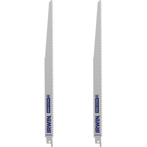 Lame de scie sabre Irwin HCS 305 mm pour bois et plastiques, dents à grande vitesse, 2 pièces.
