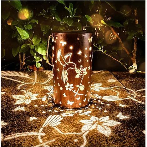 Solarlaternen – Wasserdicht – Kolibri-Design – Metall – Hängend – LED – Außendekoration – Für Terrasse, Garten, Rasen und Veranda (1/5)