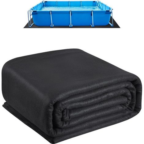 Pour protéger le fond, tapis sous piscine hors sol en géotextile 180 g/m², découpe facile (1/5)