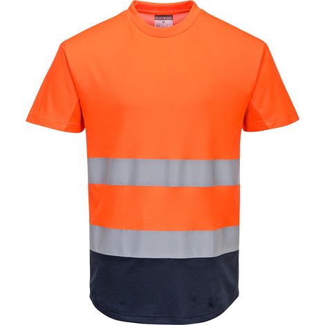 Tee-shirt Mesh bicolore couleur : Orange/Marine taille XL - PORTWEST
