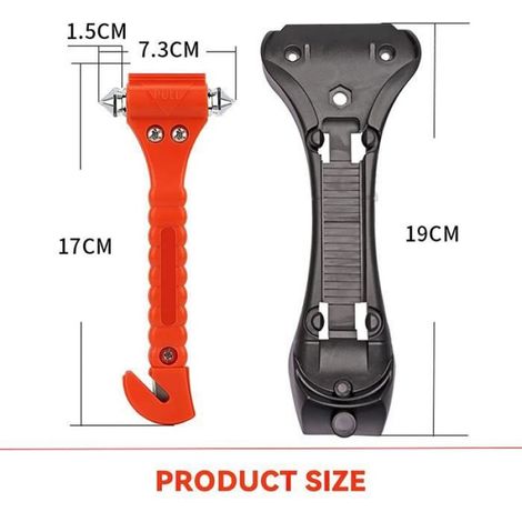 Marteau De Secours - Coupe-Ceinture Intégré - Pour Vitre Automobile - 4 Pièces (1/4)