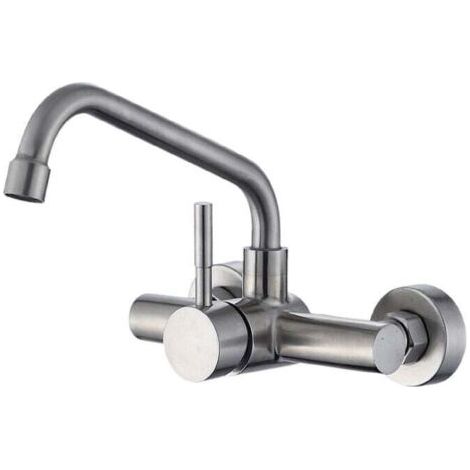 Wasserhähne, Küchenspülenarmaturen, 2-Loch-Wandmischbatterie, Schwenkauslauf, Einhebel-Badarmatur, Geschenk FLITI