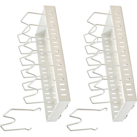 Soporte de utensilios de cocina de 2 niveles, diseño blanco (1/2)