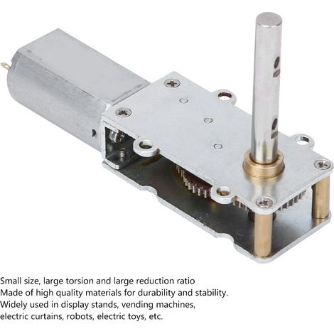 Moteur à engrenage à vis sans fin en métal de haute qualité pour rideaux électriques, robots et jouets WGF180 DC3V-24V12V59 tr/min (1/3)