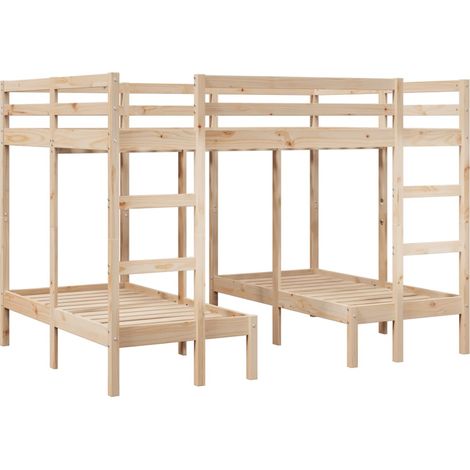 Maison Exclusive - Dreifach-Etagenbett 140x200/70x140 cm Massivho