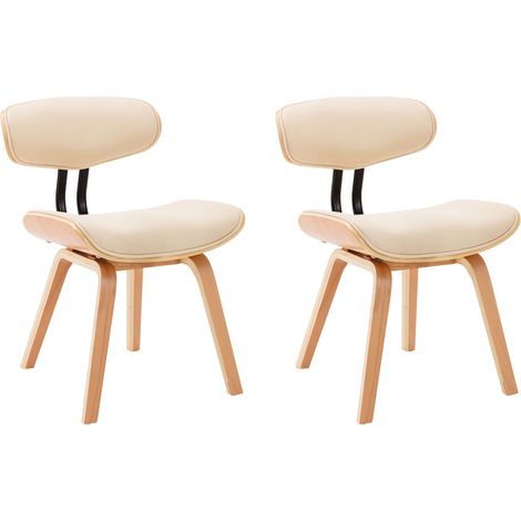 Maison Exclusive - Sedie da Pranzo 2 pz Crema in Legno Piegato e Similpelle