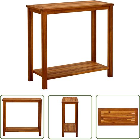 INLIFE Table console de jardin 80x35x75 cm Bois d'acacia solide (1/5)