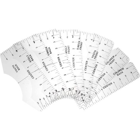 8 Pièces Règle de Guidage pour T-shirts, Outil de Mesure (1/5)