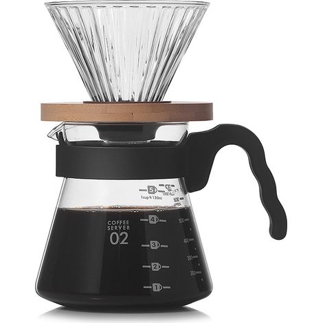 Cafetière en Verre Borosilicate 600ml avec Filtre, Résistante à la Chaleur (1/4)