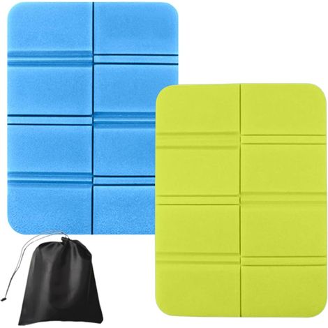 Tappetino termico isolante da 2 pezzi, mini sedile, tappetino sportivo pieghevole, piccolo tappetino da campeggio isolante con borsa per il trasporto e moschettone per zaino, protezione da freddo, umi