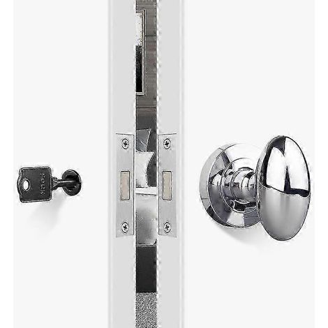 Serrure invisible à un seul côté pour porte intérieure, idéale pour une porte de chambre, une porte en bois foncée ou un mur. Forme sphérique et lumineuse. (1/5)