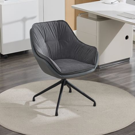 Chaise de bureau domestique, fauteuil en faux cuir, fauteuil de maquillage à siège profond – idéal pour le salon et la chambre vintage