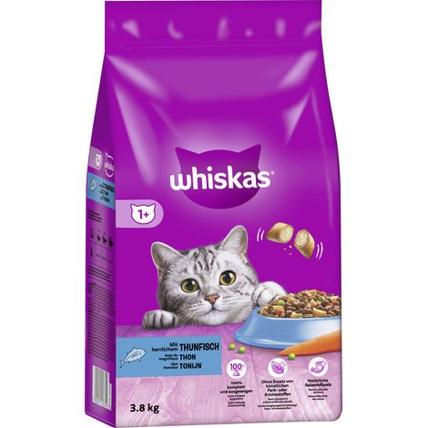 Whiskas Beutel Trocken Adult 1+ mit Thunfisch 3,8 kg Trockenfutter Katze
