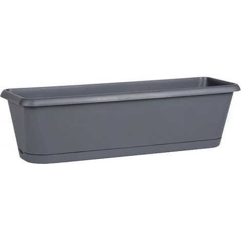 Jardinière CHORUS Gris anthracite, 48,8 x 18,8 x 16,1 cm, 9,4 L - EDA
