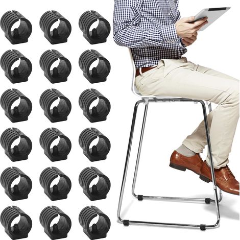 Juego de 36 fundas para patas de silla en forma de U para tubos móviles. Almohadillas suaves y antideslizantes para sillas y protectores de suelo que evitan que los muebles se deslicen (19 mm). (1/5)
