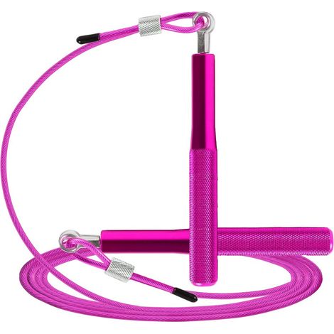Corde À Sauter - Roulement 360° - Câble Acier Silicone - Poignées Aluminium Antidérapantes - Pour Fitness Cardio Crossfit - 1 Pièce (1/5)