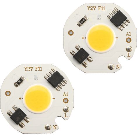Lot de 10 ampoules projecteurs COB à puce intégrée haute luminosité 5W AC220V, lumière chaude (1/5)