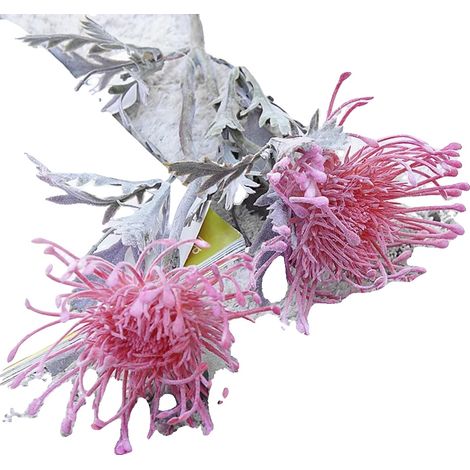 Fiori artificiali, design a ramo corto, adatti per decorazioni interne, rosa rossa-a, 3 pezzi-a (1/2)