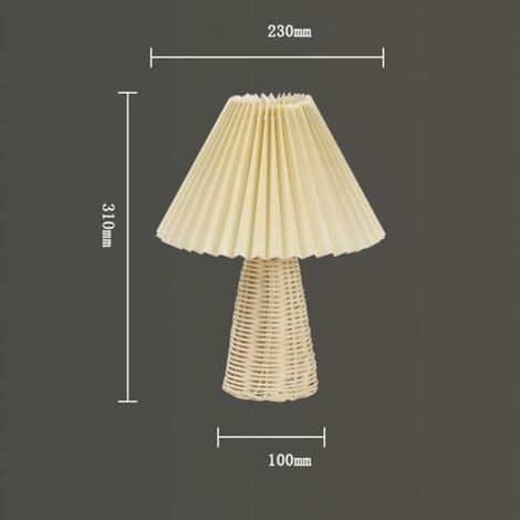 Lampe Plissée - Rotin - Éclairage Doux 3 W - Rechargeable USB - Pour Chambre - 1 Pièce (1/4)
